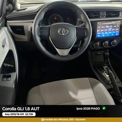TOYOTA COROLLA 1.8 GLI 16V FLEX 4P AUTOMÁTICO